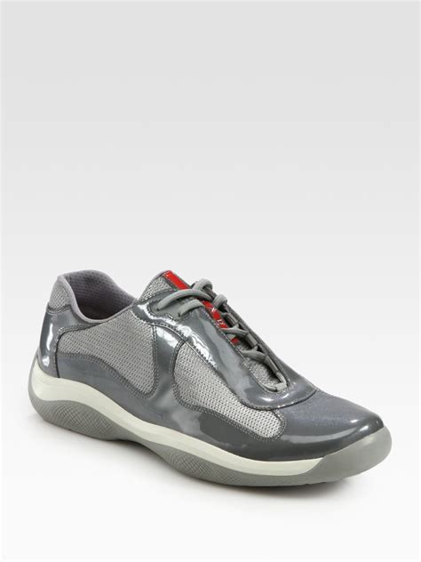 prada sneaker pelle|grey prada sneakers.